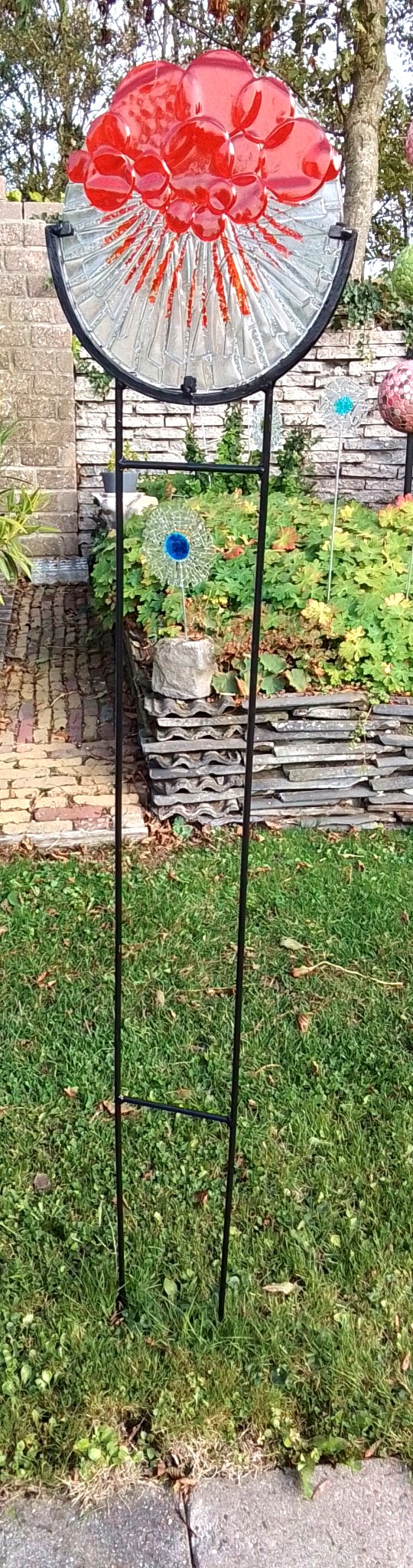 Glasfusing tuinobject rood